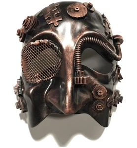 Steampunk Science Fiction Fantasy Victorian Bronze Male Men Costume Mask - Picture 1 of 2