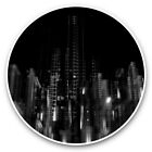 2 x Vinyl Stickers 15cm (bw) - 3D Digital Concept City Buildings  #42395