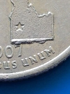 2007 P Die Break Error, Idaho State Quarter, Circulated - Picture 1 of 4
