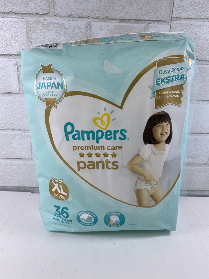 Pampers Premium Care Pants 36 Pack Diapers Size XL Made in Japan Extra Absorbent