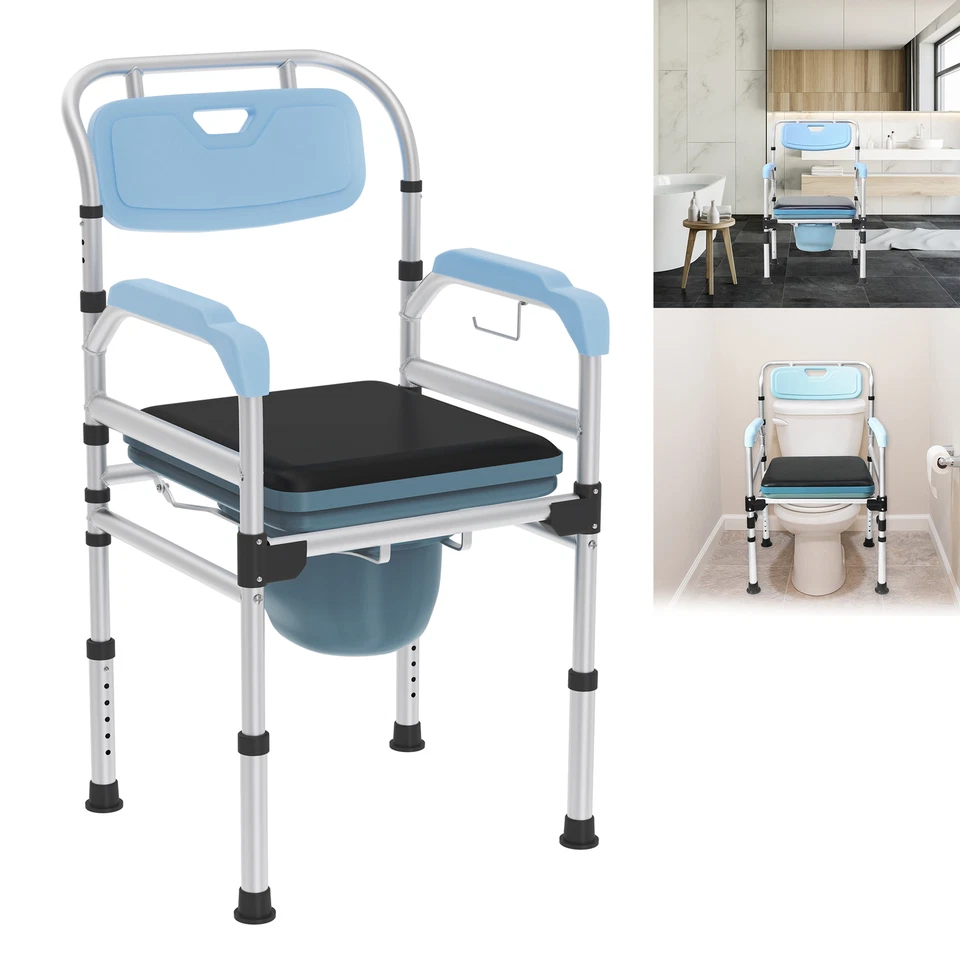 Toilettenstuhl Verstellbar Toilettenhilfe Höhenverstellbar Dusch Stuhl Max 200kg - Bild 1 von 4