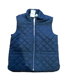 CREWCUTS Boys Navy Blue Quilted Walker Vest Jacket Size 6-7 NWT - Picture 1 of 5