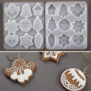 Pendant Tree Christmas Key Casting Art Resin Mold Silicone Crafts Elk Chain Mold - Picture 1 of 7