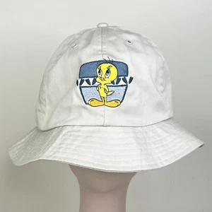Looney Tunes Vintage 1999 Tweety Bird Embroidered Bucket Hat Khaki OS One Size - Picture 1 of 6