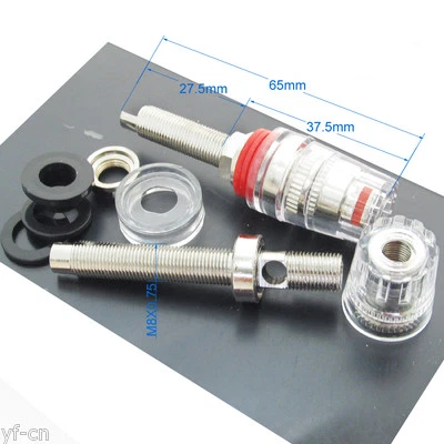 4pcs High Quality Nickel HiFi Amplifier Speaker Terminal Binding Post 65mm Long - Image 1 of 4