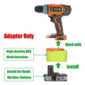 1 Adapter for Ryobi 18V One+ Battery To Power for Ridgid 18V Cordless Tools - Picture 1 of 7