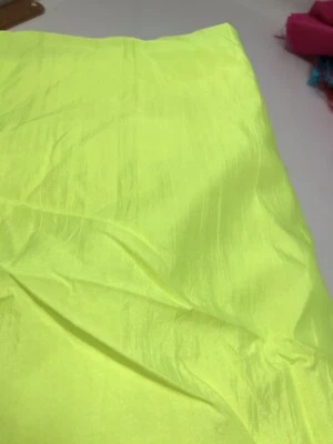 Neon Yellow Nylon Fabric Water Resistant Wind Suit Safety 43" x 56" F50 - Image 1 of 3
