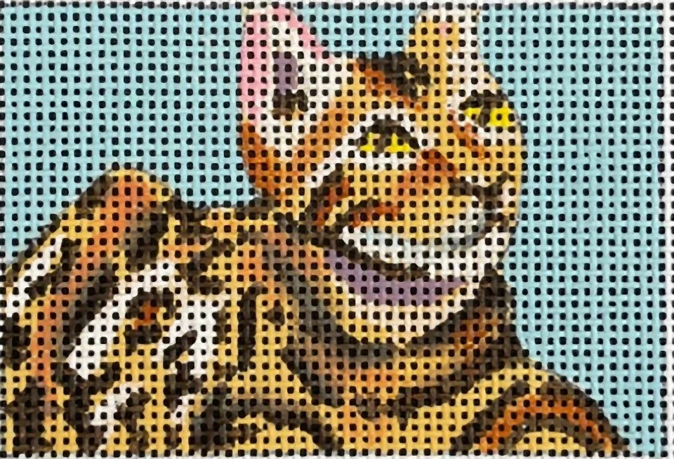 Needlepoint Handpainted Colors of Praise Luggage Insert Tiger Cub 3x2 - Image 1 of 1