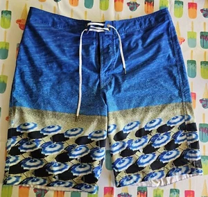 Abercrombie & Fitch Board Shorts Mens 33 Stretch Beach Umbrella Fabric Inseam 9" - Picture 1 of 8