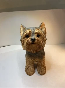 Sandicast Sculpture Yorkshire Terrier Pup Yorkie Sitting Yard Ornament 8” Dog - Picture 1 of 9