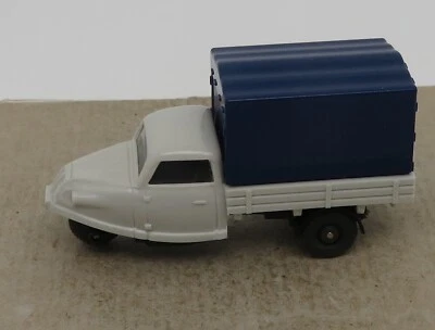 WIKING Ho 1/87 Goli Triciclo Grigio Chiaro Capote Blu Cobalto #330 No. Box - Immagine 1 di 4