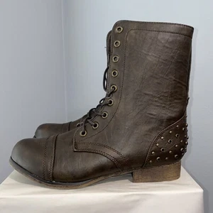 BRAND NEW Madden Girl Victory Women's Combat Boots Brown Size 9 - Picture 1 of 7