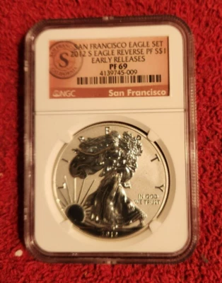 2012 s reverse proof silver eagle NGC PF 69 Early Releases - Image 1 of 2