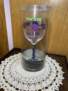 Wine Glass by Cypress Home Stemware hand painted 12 oz - Picture 1 of 7