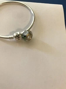 Pandora Charm/Perle Murano Glas Grün/Weiß (Nur Perle) - Bild 1 von 3