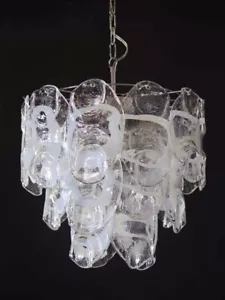 Vintage Italian Murano chandelier lamp in Vistosi style 23 glasses - Foto 1 di 12