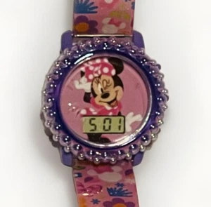Disney Accutime Child Wrist Watch Minnie Mouse Pink With Bling Keeps Time - Picture 1 of 3