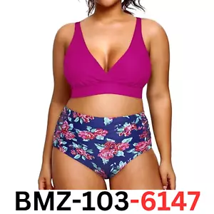 Yonique Women Plus Size Bikini High Waisted Swimsuits Two Piece Bathing Suit, 18 - Picture 1 of 6
