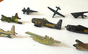 10 Vintage Military Aircraft 1- 1 ½ inch Tie Tacks Lapel Pins US Navy Planes