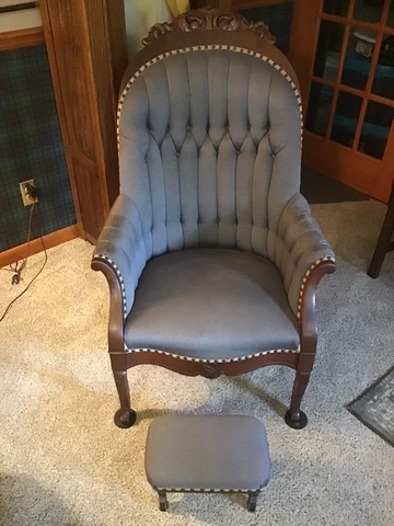 Vintage Antique VICTORIAN CHAIR and FOOT STOOL (local pickup only - OHIO) Cover