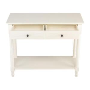 2 Drawer Console Table With Open Shelf Entryway Hallway Narrow Long Table