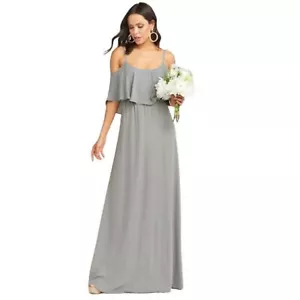 Show Me Your Mumu Dress Small Soft Charcoal Gray Caitlin Formal Maxi Bridesmaid - Picture 1 of 6