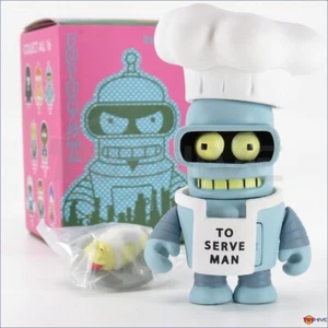 Kidrobot Futurama Chef Bender zum Servieren des Mannes Gute Nachrichten Jedermann 2019 3" Vinyl Figur - Bild 1 von 2