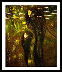 Mermaids by Gustav Klimt 75cm x 62.5cm Framed Black - Picture 1 of 1