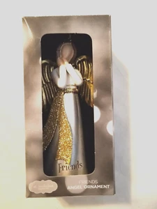 Friends Ornament Gold and Silver Angel Nicholas Square 5" - Picture 1 of 3