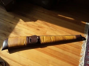 Vintage Leather Rifle Carry Case Gun Slip Padded Bag.  51" long - Bild 1 von 9