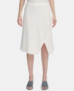 MSRP $100 Calvin Klein A-Line Eyelet Skirt Size 12 White - Picture 1 of 2