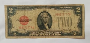 US Small Size Note Red Seal 2 Dollars (Series of 1928G) VG-F - Picture 1 of 2