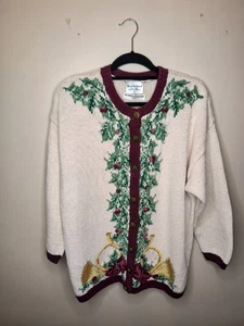 Marisa Christina Women 1X Multicolor Cotton Trumpets Wool Ugly Christmas Sweater - Picture 1 of 10