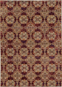 Red Rings Petals Garlands Geometric Floral Door Mat 6883A - Aprx 1' 10" x 3' 2" - Picture 1 of 1