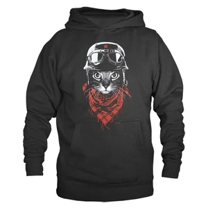 Felpa con cappuccio maglione umoristico divertente scherzo animali domestici gatto avventuriero - Foto 1 di 4