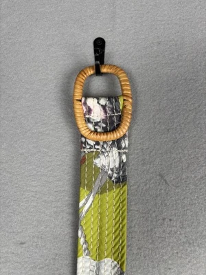 Женский пояс J.Crew маленький средний зеленый хлопок ротанг пряжка стеганая морская тематика - Изображение 1 из 4