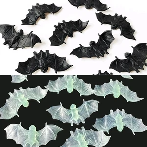 50pcs Plastic Luminous Fake Bat Halloween Decoration Haunted House Horror Props - Picture 1 of 13
