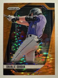 2025 Panini Prizm Charlie Condon /399 Orange Disco Prizm #142 Rockies - Bild 1 von 2