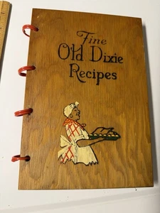 Vintage 1965 Fine Old Dixie Recipes Southern Cookbook Culinary Art Wooden Cover  - Picture 1 of 6