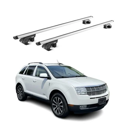 Compatível com Lincoln MKX 2010-2015 rack de teto barras transversais porta-bagagens prata 2 peças - Imagem 1 de 4
