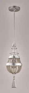 Zeev Lighting MP40007/1/PS/SC Arbelos Mini Pendant Silver with Smoke Crystal - Picture 1 of 1