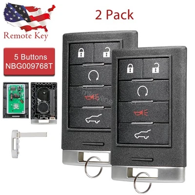 2 para Cadillac 2010-2015 SRX 2013 2014 ATS XTS entrada sin llave mando a distancia llavero Foto 1 de 4