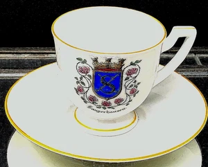 1919 Königliches Bayreuth Wappen Sangerhausen Bayern Demitasse Tasse & Untertasse NEU - Bild 1 von 10