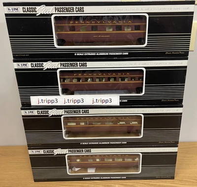 K-LINE K4680C Pennsylvania Aluminum 18" Passenger 4 Car Set O Scale PRR St Louis - Image 1 of 4