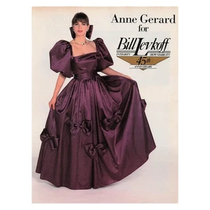 1987 Bridesmaid Dress Anne Gerard for Bill Levkoff Vintage Magazine Print Ad - Picture 1 of 1