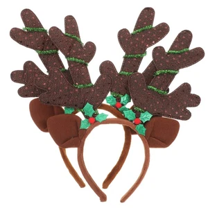 2pcs Creative Hair Hoops Party Photo Props Christmas Long Antler Headdress - Imagen 1 de 12