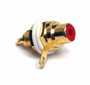 5 Stück Cinch Buchse Audio Buchse vergoldet Farbe = rot φ15x28,5 mm #2013-R - Bild 1 von 3