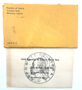 1968 Liberia 6 Coin Proof Set - In OGP with COA - Low Mintage - Struck at US Min - Picture 1 of 5