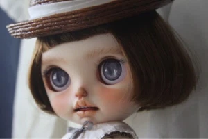 Bambola Icy personalizzata Blythe taglia OOAK marrone Bob 1/6 artista bambola senza vestito con cappello 2505M - Foto 1 di 10