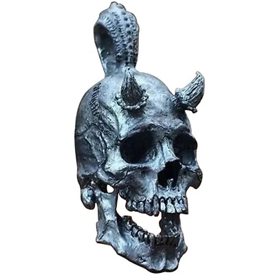Horned Demon Skull Necklace Stainless Steel Gothic Devil Rocker Biker Pendant - Image 1 of 2